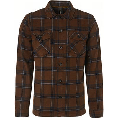 No Excess Overshirt Button Closure Check With Wool Camel Maat: XXL | Casual Overhemden Outlet | Heren