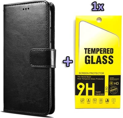 HB Hoesje Geschikt voor Nokia 2.4 Zwart - Portemonnee Book Case - Kaarthouder & Magneetlipje & Glazen Screenprotector
