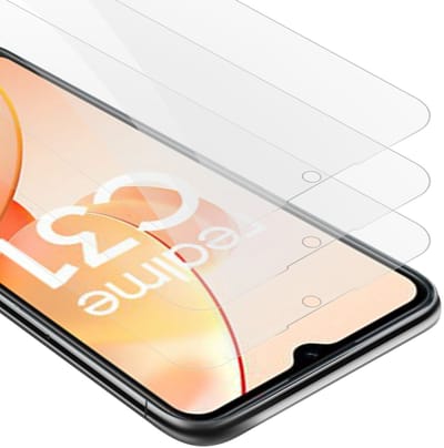 Cadorabo 3x Screenprotector geschikt voor Realme C31 - Beschermende Pantser Film in KRISTALHELDER - Getemperd (Tempered) Display beschermend glas in 9H hardheid met 3D Touch