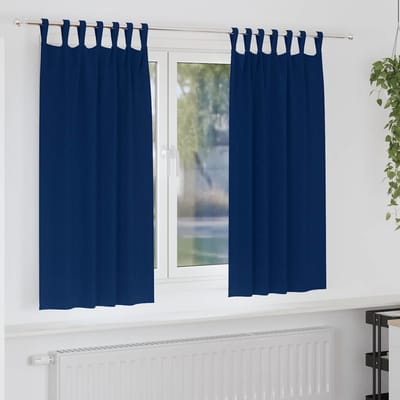 vidaXL Zwart-out Gordijnen met Ringen 2 st Donkerblauw 175 x 140 cm