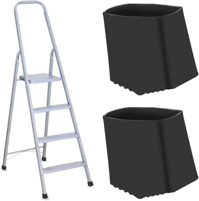 Laddervoeten - Voetdoppen Rubber - Ladder Stabiliseren - Antislip Ontwerp - 40x20 Mm - Zwart
