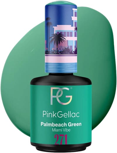 Pink Gellac Gellak - 271 Palmbeach Green 15ml - Groene Gel Nagellak - Gellac - Gel Nagels Producten