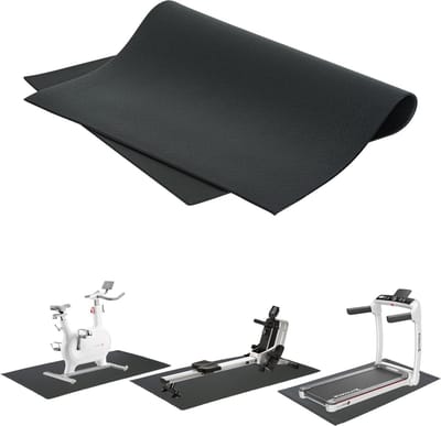Vloerbeschermingsmat Fitnessapparaten - Trainingsmat Loopbandmat - Bescherming Vloer - Schokabsorberend PVC - 150x80 cm - Zwart