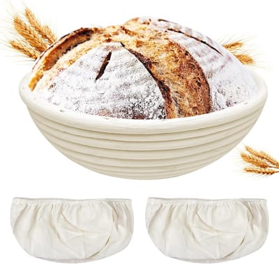 Ronde Broodmand van Rotan voor Rijzend Brood met Linnen Voering
