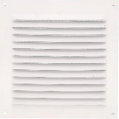 Vierkant Ventilatie Rooster van Aluminium met Muggenhor - 150x150mm - Wit