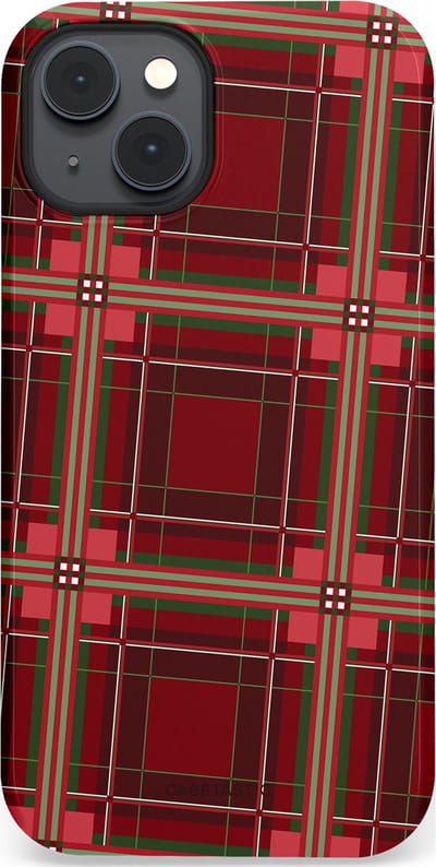 Casetastic Hoesje Geschikt voor Apple iPhone 14 Plus Magsafe - Stijlvolle Beschermende Duo-layer Case - Schots Ruit Rood - Tartan Royal Stewart Plaid