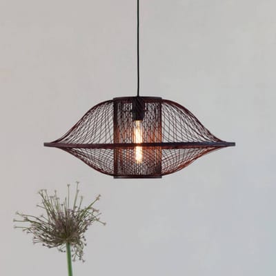 GOOD&MOJO Hanglamp Maui - Bordeaux - Ø70cm - Bohemian - Hanglampen Eetkamer, Slaapkamer, Woonkamer