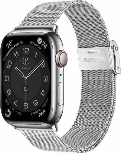 Elysian horlogebandje geschikt voor Apple Watch - Mesh - 316L Roestvrij Staal - 18mm - Quick Release - Verstelbaar - Milanese band - Series 1/2/3/4/5/6/7/8/9/S/10/11 - Apple Watch Bandje 38/40/41mm
