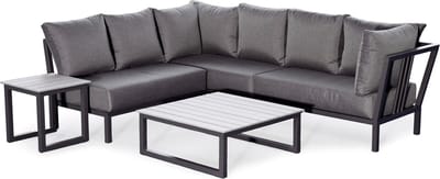 Breezy | Loungeset Hoekset Dining Set Tuinset | Links & Rechts Modulair | Aluminium | Hoekbank, Lage Tuintafel, Bijzettafel | 6 Zitplaatsen