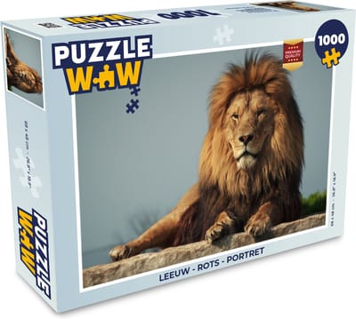 Puzzel Leeuw - Rots - Portret - Legpuzzel - Puzzel 1000 stukjes volwassenen