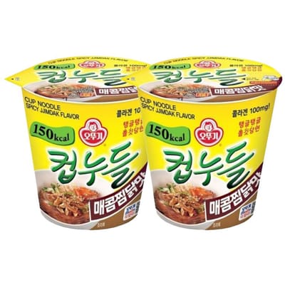 Ottogi Cup Noodle Poulet Vapeur Épicé, Saveur Jjimdak 45.5g (3 quantités différentes) 4