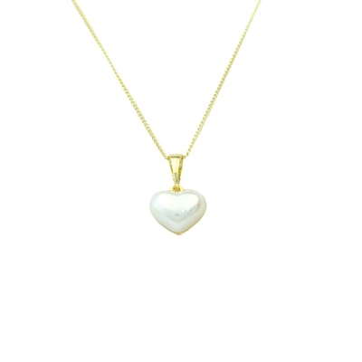 Gold Mother of Pearl Heart Necklace