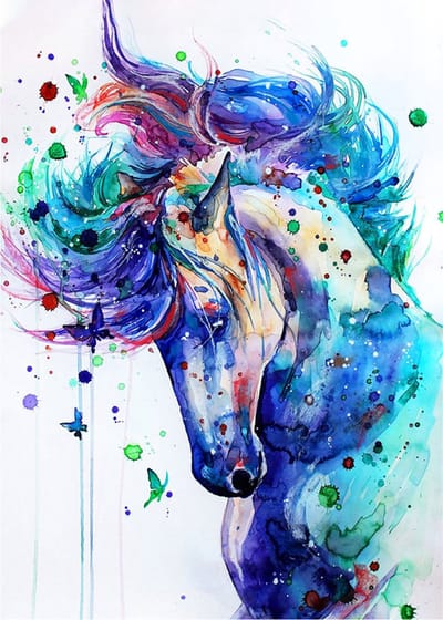 Diamond Painting Set - Paard Artisitiek - incl. Pen & Wax - 30x40cm