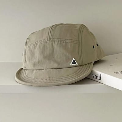 Retro Sneldrogende Petten met Korte Klep Uniseks Zomer Buiten Zonnebrand Casual Veelzijdig 5-panel Werkkleding Japanse Kampeerhoed gray