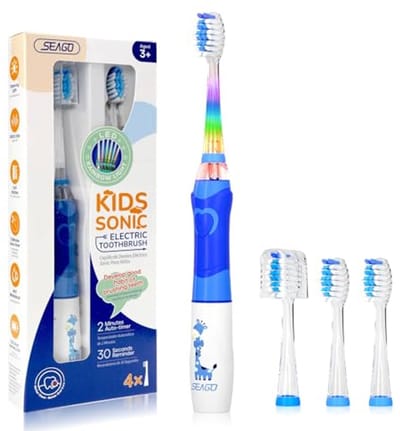 Elektrische Tandenborstel voor Kinderen 3+ Jaar met LED Licht, Timer en Waterdicht Design