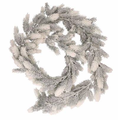 3x Witte besneeuwde kerstguirlande 180 cm - Dennenslingers dennetakken - Decoraties sneeuw/groen