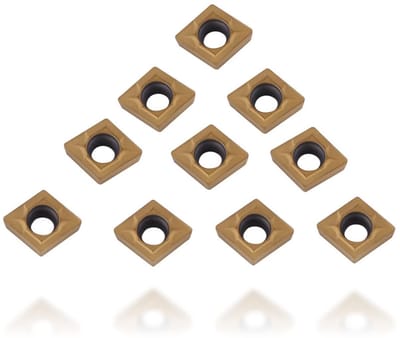Allecto - Carbide-wisselplaten ccmt060204 - 10-delige set - Duurzaam snijgereedschap - Geschikt voor draaibank - Vervangbare snijplaten - Ideaal vo...