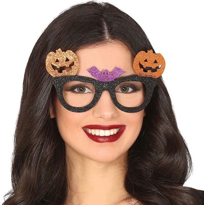 Fiestas Guirca - Feestbril - pompoen/vleermuis - Halloween - Halloween accessoires - Halloween outfit - Halloween brillen - Halloween Kostuum