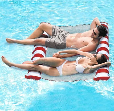 Waterhangmat XXL 2-Persoons - Opblaasbaar Luchtbed Zwembad 138x130 cm