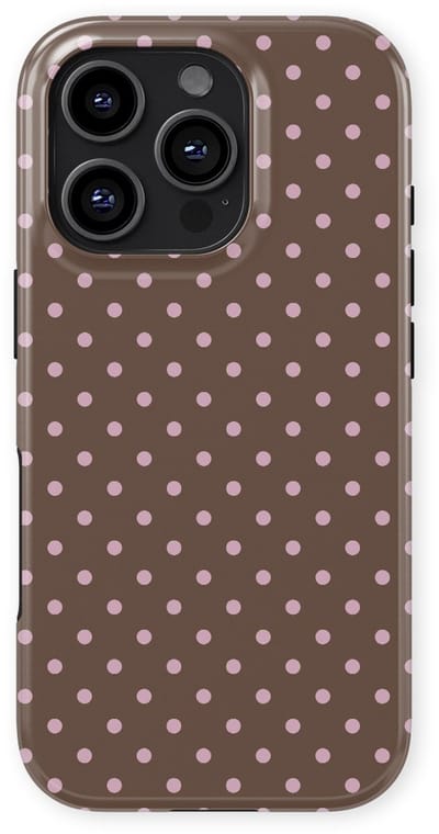 Polka Dots Hoesje geschikt voor iPhone 16 Pro | Geschikt Voor Mag | Stippen Design Backcover geschikt voor iPhone 16 Pro Choco Blush