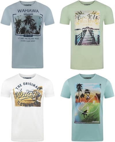 riverso Heren T-Shirt RIVLukas 4 Pack regular fit Veelkleurig S Ronde Hals Volwassenen - gemaakt van 100% katoen