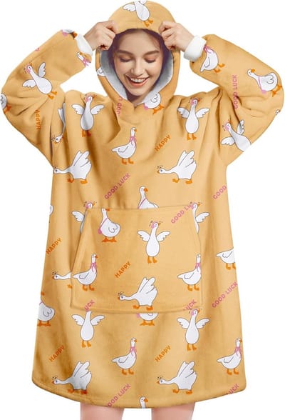 Warme Fleece Deken Hoodie met Mouwen en Zak voor Mannen en Vrouwen