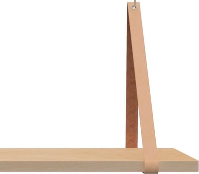 Handles and more Leren plankdragers - met sierschroeven - 100% leer – Peach – set van 2 leren plank banden