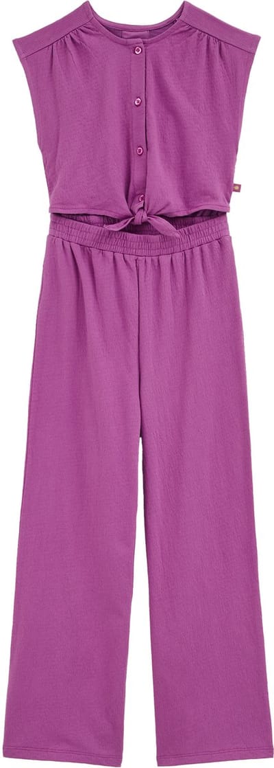 WE Fashion Meisjes jumpsuit met structuur en knoopdetail