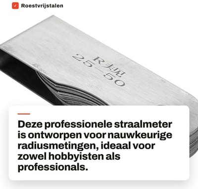 Dailygoods- Straalmeter Roestvrij Staal - Concave/Convexe Radiusmeter - Meetbereik R0,3-100 mm - Duurzaam - Handig voor Machinisten - Duidelijk Gemarkeerde Bladen