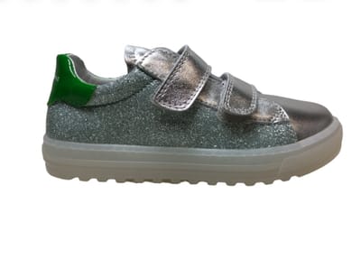 Naturino velcro lederen bling bling sneakers Chine silver acqua groen mt 32