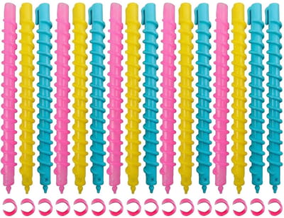 MTTProducts - Spiral Haar Perm Rods - Haar Rollers - 18 Stuks - Veilig voor Haar - Gemakkelijk te Gebruiken - Geschikt voor Vrouwen en Meisjes - Kleur:...