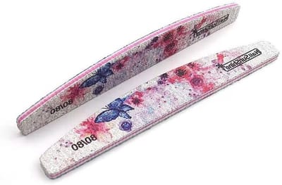 Nail Files Set van 10 Stuks - Dubbelzijdige Vijl met 80 Grit voor Nagelverzorging, Manicure en Pedicure - Bloemenprint