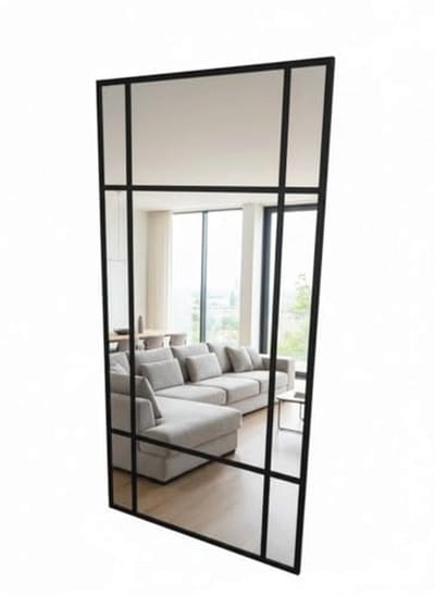 Industriële spiegel Deense stijl 160 x 80 cm zwart, wit of goud