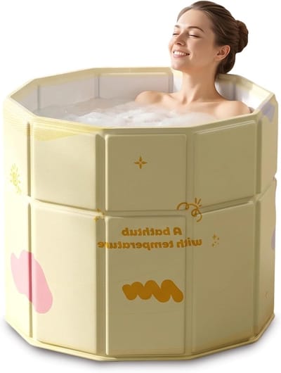Opvouwbare badkuip voor kleine badkamers, ideale koude dompelbak voor outdoor spa en wellness, 70 x 70 cm