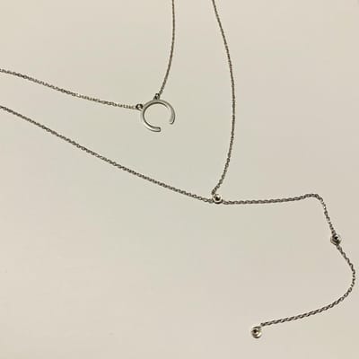 Zilveren dubbel collier (sterling silver)