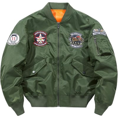 Outdoor Bomberjack Heren Lente en Herfst Militaire Overall Geborduurde Baseballkleding Heren Sportjas Trend XL black