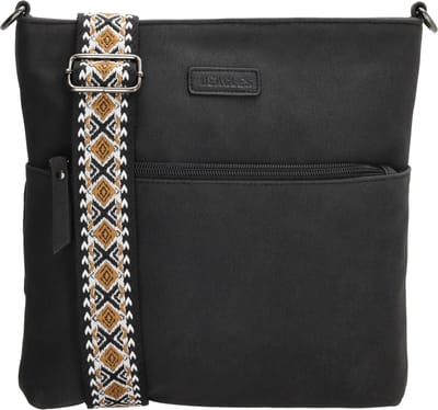 Beagles Malaga Schoudertas Dames - Handtas met verstelbare en afneembare schouderband - Tas van Imitatieleder - Zwart