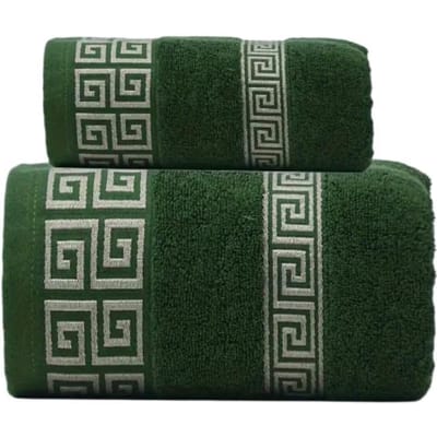 2-delige Set Zwarte Badkamer Handdoekensets 100% Katoen Geborduurde Badkamerhanddoek Kerstcadeau Sport Handdoekensets Thuis Hotelgebruik 2pcs set