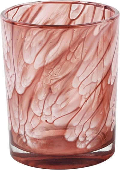 Dekoratief | Theelichthouder 'Brown Smudge', glas, 10x10x12cm | A245584