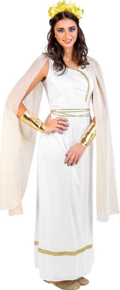dressforfun - Vrouwenkostuum Griekse Godin Olympia S - verkleedkleding kostuum halloween verkleden feestkleding carnavalskleding carnaval feestkledij partykleding - 300198