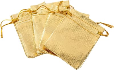 WiseGoods Luxe Geschenkzakjes 9x12 - Cadeauzakje - Geschenkdoos - Giftbox - Uitdeelzakjes - Traktatie - Traktaties - Goud 50st