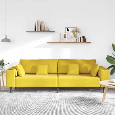 vidaXL - Bank - Geel - 250 - x - 77 - x - 76 - cm - Fluweel