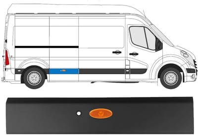 Sierlijst zijlijst PDC voor Renault Master 2010- / Rechts / Set