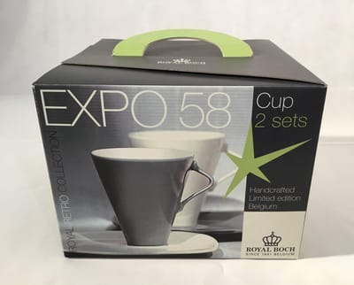 Expo 58 Doos 2 stuks koffietas en ondertas