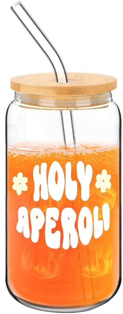 MTTProducts - Aperol Glazen - Aperol Spritz - Elegant Cocktail Genot - Set met Deksel en Rietje - Perfect voor Feestjes - Ideaal Cadeau voor Vrouwen