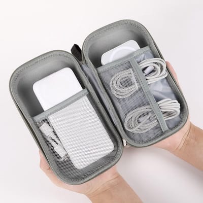 Opbergzak voor Powerbank en Elektronica, inclusief Dictafoon, Muziekspeler, Geheugenstick en Hoofdtelefoon, Beschermende Reisoplossing voor Elektronische Apparaten