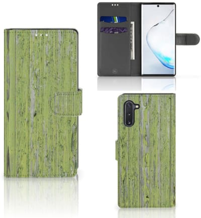 Samsung Galaxy Note 10 Book Style Case Green Wood