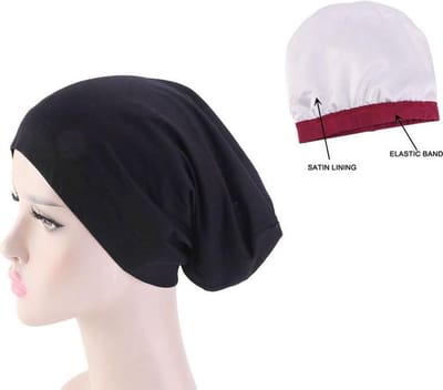 Slaapmuts - Beanie slaapmuts - Beanie muts - Slouchy Beanie hoed - Chemo hoofddeksel - Slaapmuts voor mannen - Slaapmuts voor vrouwen - Multifunctionele hoofddeksel - Winter muts - Zwart - 991