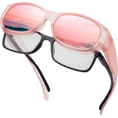 Gepolariseerde Zonnebril Overzetbril TR90 Montuur voor Heren Dames Om Over Zonnebrillen te Dragen Lichtgewicht Oversized Vierkante Bril UV400 beige