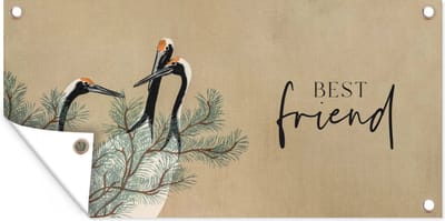 Schuttingposter Best friends - Spreuken - Vriendschap - Beste vrienden - Quotes - Best friend - 200x100 cm - Tuindoek